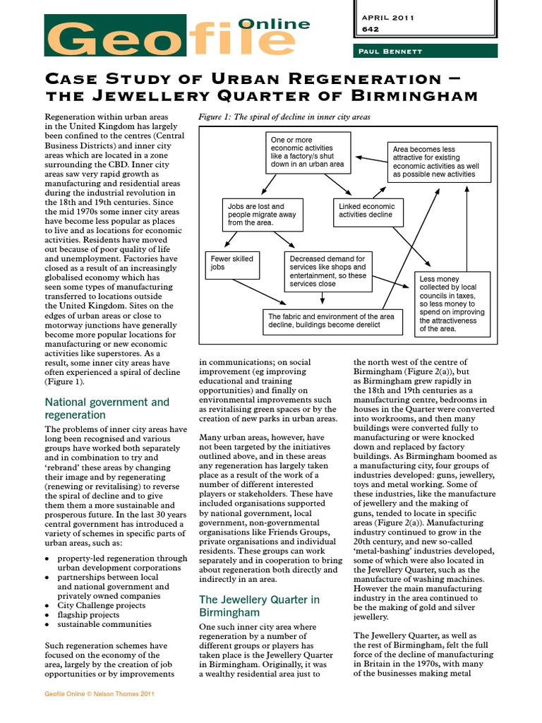 Case Study of Urban Regeneration - The Jewellery Quarter of Birmingham ...