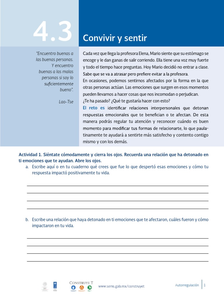 Gestión de emociones en relaciones interpersonales | PDF | Las ...