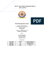 University Teaching Department, Rtu, Kota: Hotel Management System