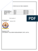 Sentiment Analysis of Text Data in Web Comments: University Teaching Department, Rtu, Kota