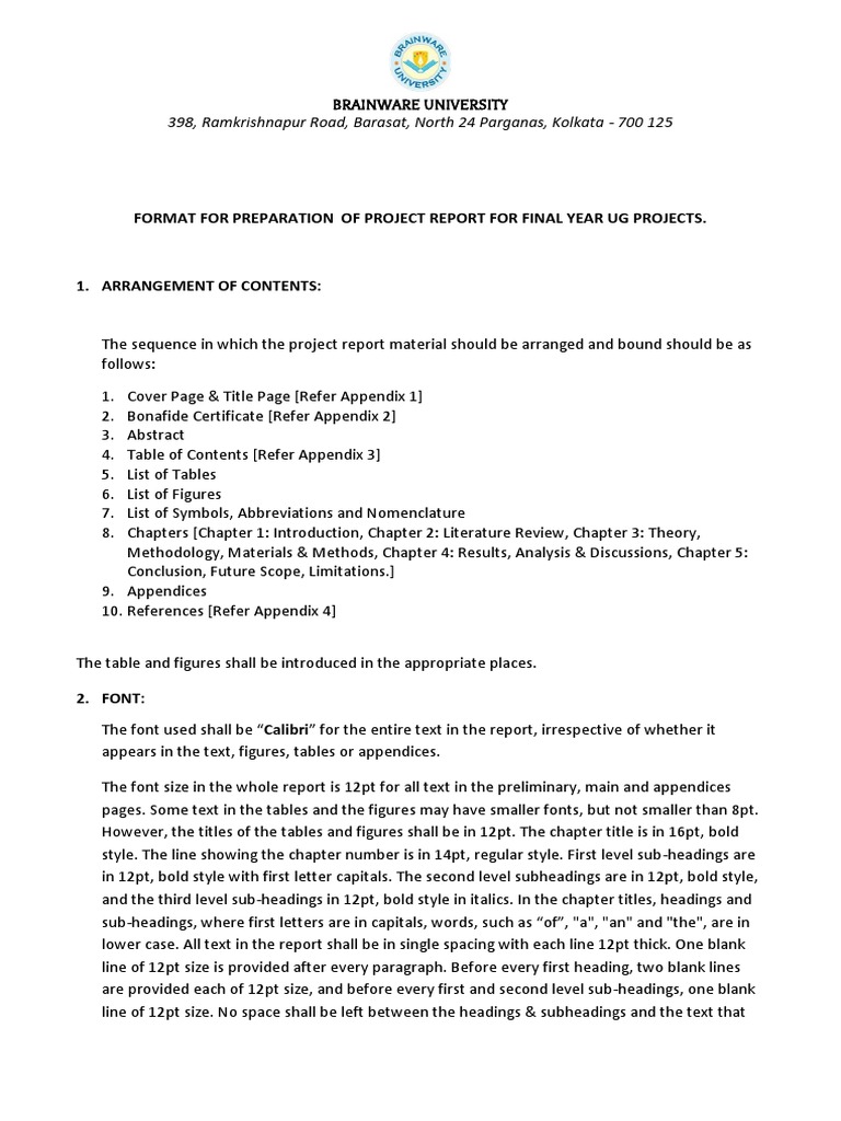 Project Report Format Guidelines | PDF | Ellipsis | Writing