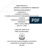 The Role of Merger & Acquisition in Corporate Growth & Development