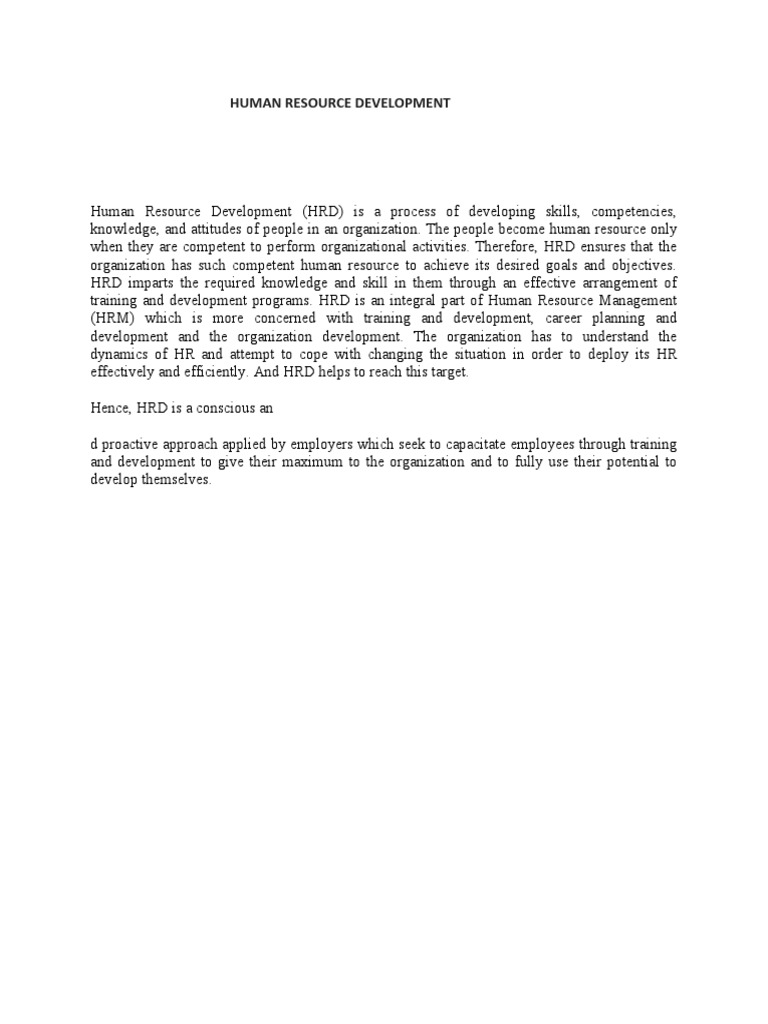 Human Resource Development-First Chapter Notes | PDF