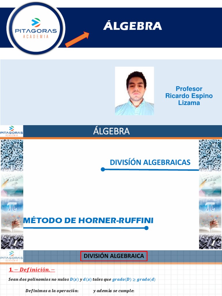 División Algebraica: Métodos de Horner y Ruffini | PDF