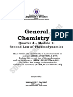 General Chemistry 2: Quarter 4 - Module 1: Second Law of Thermodynamics