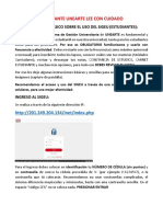 Estudiante Unearte Lee Con Cuidado: Instructivo Básico Sobre El Uso Del Sigeu (Estudiantes)