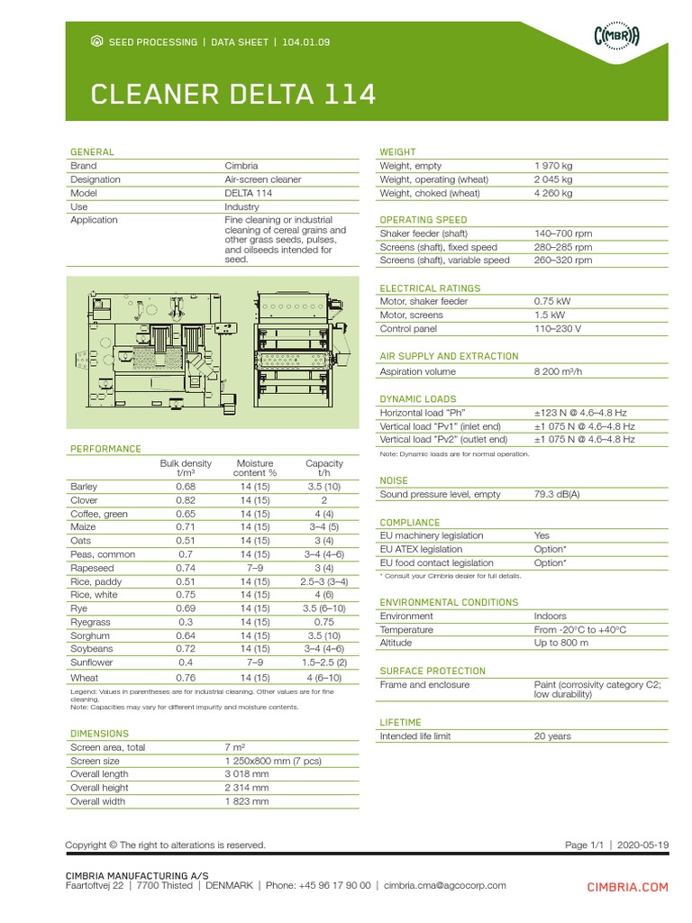 114 - Cleaner - DELTA - GB - PRELIMPIADORA 4Tn | PDF | Agriculture