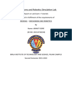 Mechanism & Robotics Report - 2021HT30234 - ABHIJIT GORE - LAB EXAM + TUTORIALS
