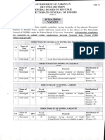 Government of Pakistan Revenue Division Federal Board of Revenue Directorate General of Dnfbps Situations 7, Vacant