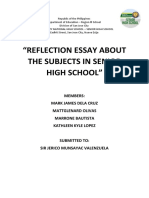 Reflections on Subjects in the GAS Strand of Senior High School