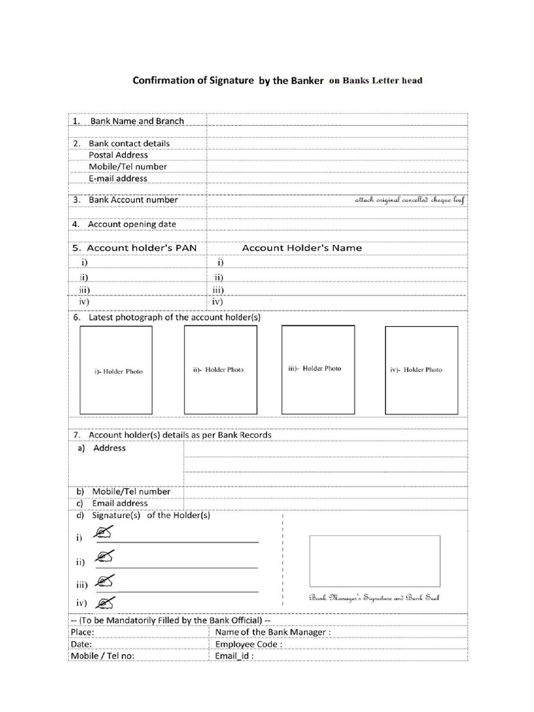Signature Verification Form PDF