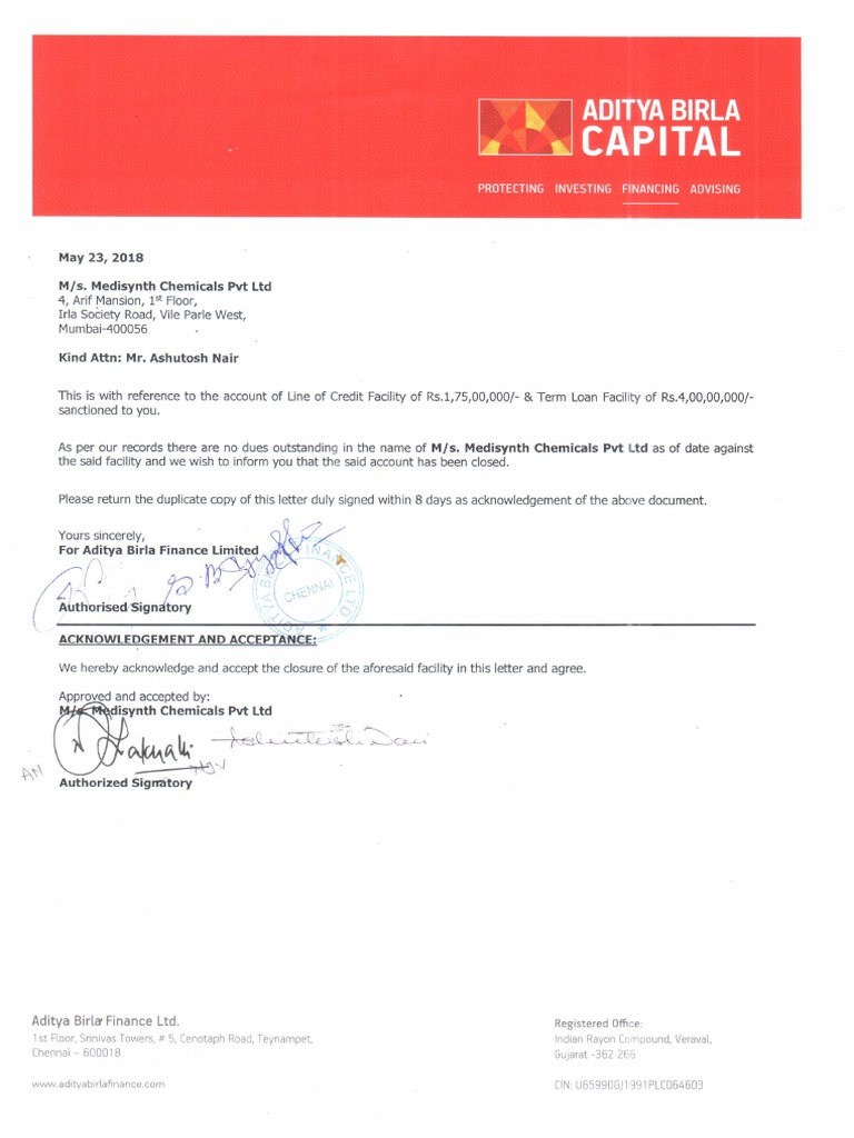 Letter of The Charge Holder Stating That The Amount Has Been Satisfied ...