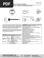 Series AVUL Air Velocity Transmitter: Specifications - Installation and Operating Instructions