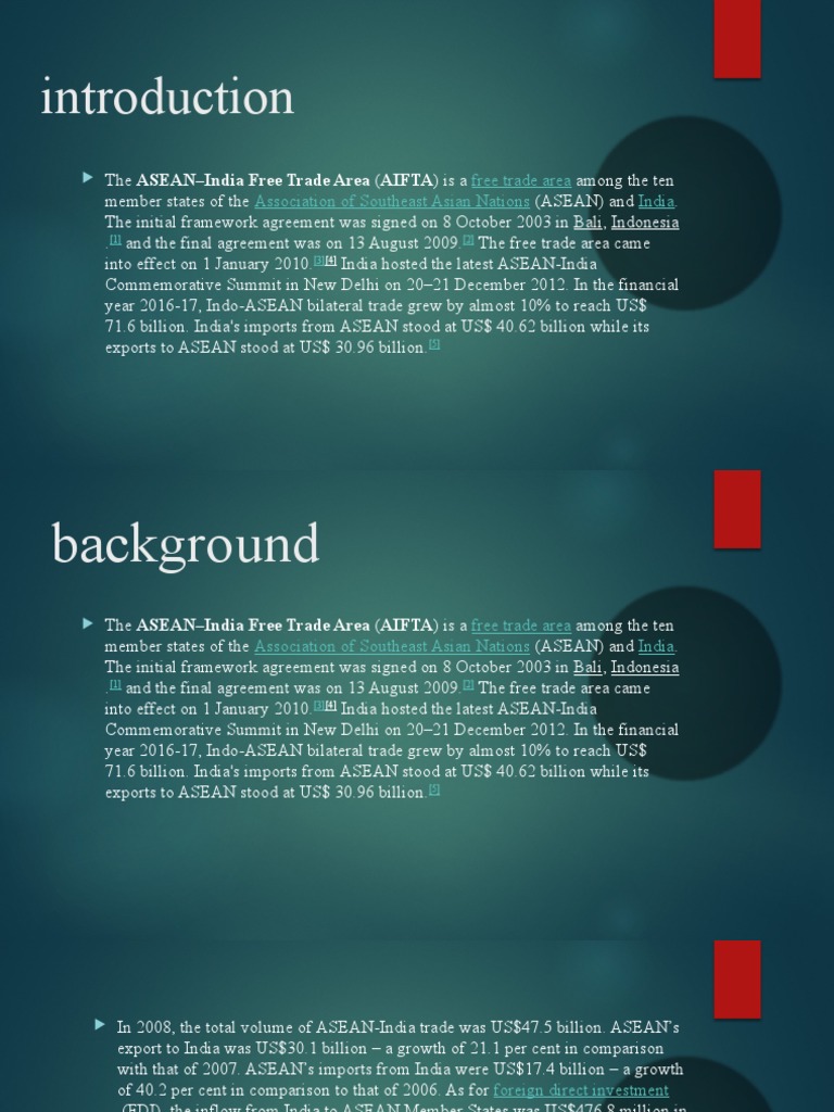 Free Trade Area Association of Southeast Asian Nations India | PDF ...