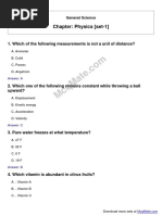 General Science (Physics (Set-1) ) Solved MCQs