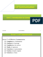 Basics of Communication: Unit 1: Introduction To Communication