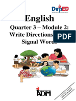 Quarter 3 - Module 2: Write Directions Using Signal Words: English