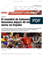 El Mundial de Balonmano Femenino Dejará 40 Millones de Euros en España - Palco23