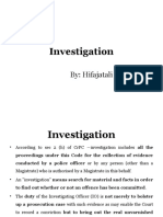Investigation: By: Hifajatali Sayyed