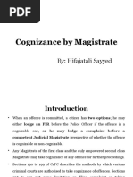 Cognizance by Magistrate