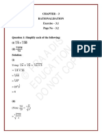 © Praadis Education Do Not Copy: Chapter - 3 Rationalisation Exercise - 3.1 Page No - 3.2