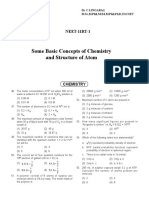 Some Basic Concepts of Chemistry and Structure of Atom: NEET-11RT-1