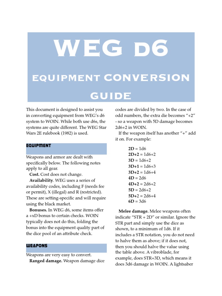 WEG to WOIN Equipment Conversion Guide | PDF | Military Technology ...