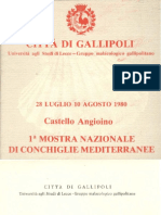 AA.VV. 1980 - Città di Gallipoli - 1° Mostra Nazionale di conchiglie mediterraneo