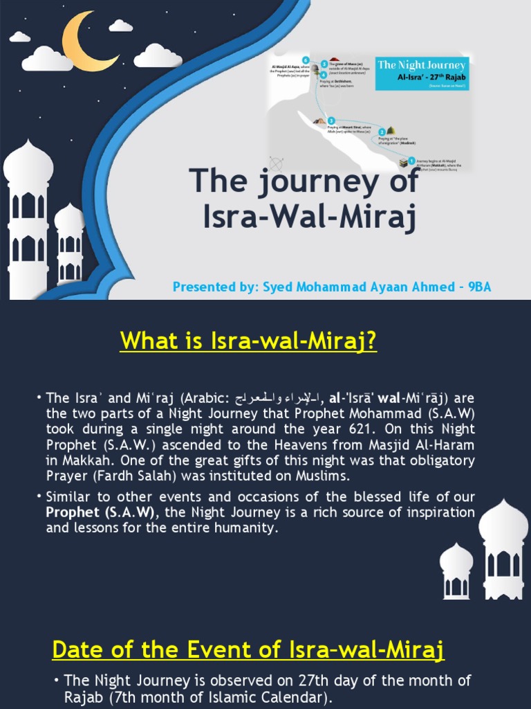 The Journey of Isra-Wal-Miraj: Presented By: Syed Mohammad Ayaan Ahmed ...