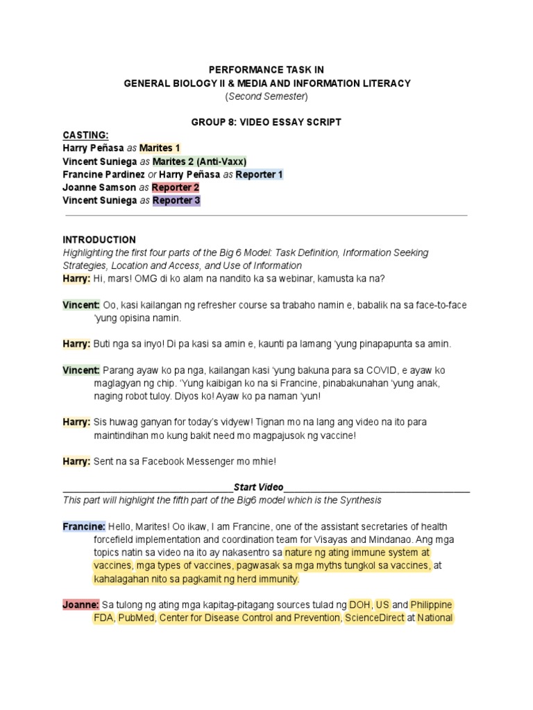 G8 Script (Bio & Mil PT) (Highlighted) | PDF