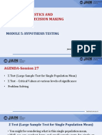 Business Statistics and Analytics in Decision Making: Module 5: Hypothesis Testing