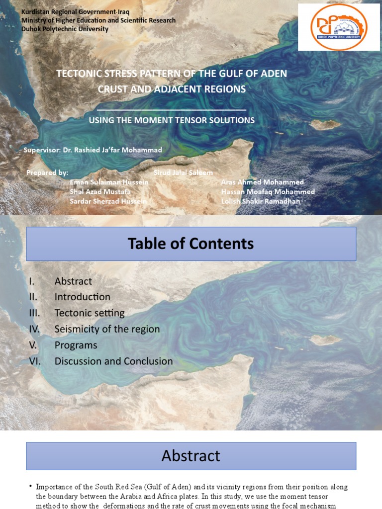 Tectonic Stress Pattern of The Gulf of Aden Crust and Adjacent Regions ...