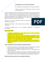 Cancelación de Matrícula de Un Vehículo Automotor