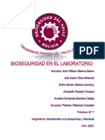 Normas de Bioseguridad en El Laboratorio Bioquimica