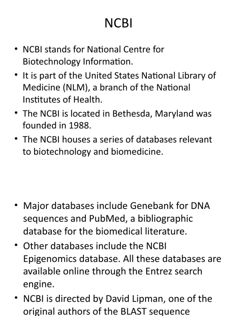 Databases PDF National Center For Biotechnology Information