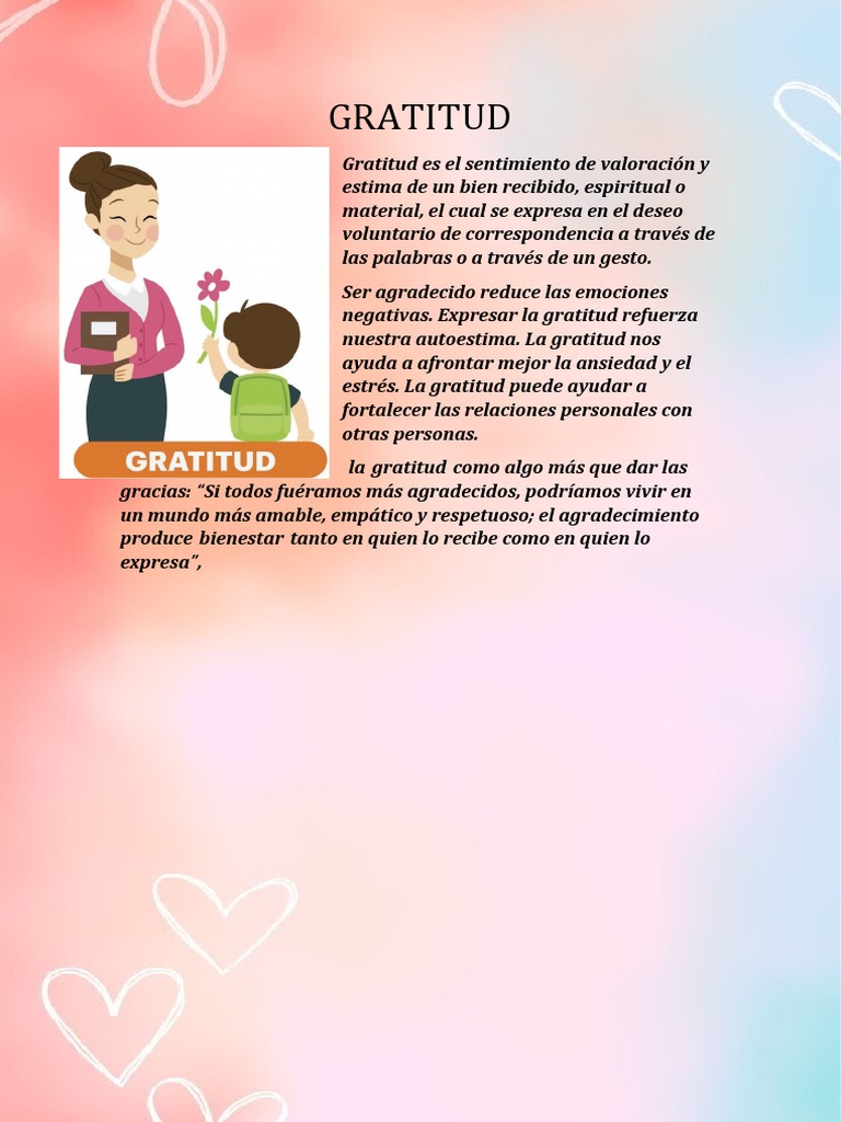 Beneficios de la Gratitud en la Vida | PDF