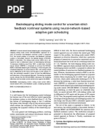 Backstepping Sliding Mode Control For Uncertain Strict-Feedback Nonlinear Systems Using Neural-Network-Based Adaptive Gain Scheduling