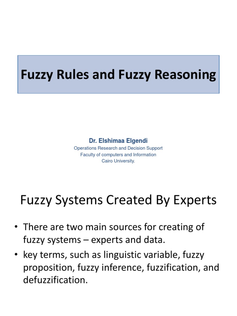 Fuzzy Rules and Reasoning Explained | PDF | Fuzzy Logic | Artificial ...