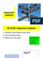 RE GCSE - Important Updates Year 10 Spring 2022