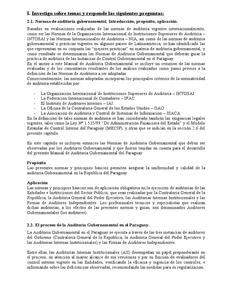 Normas Auditoria Gubernamental | PDF | Auditoría | Contralor