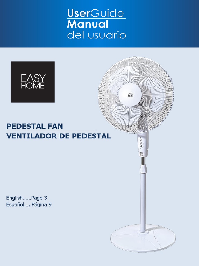6.24.15 Easy Home 16 Pedestal Fan Manual PDF Ac Power Plugs And Sockets Fuse (Electrical)