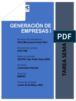 Tarea Semana 6.1 - Generacion de Empresas