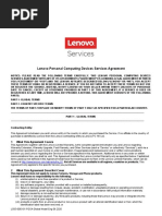 Lenovo Personal Computing Devices Services Agreement: 1 What This Agreement Covers