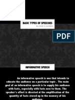 THE BASIC TYPES OF SPEECHES PPT