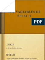 The Variables of Speech