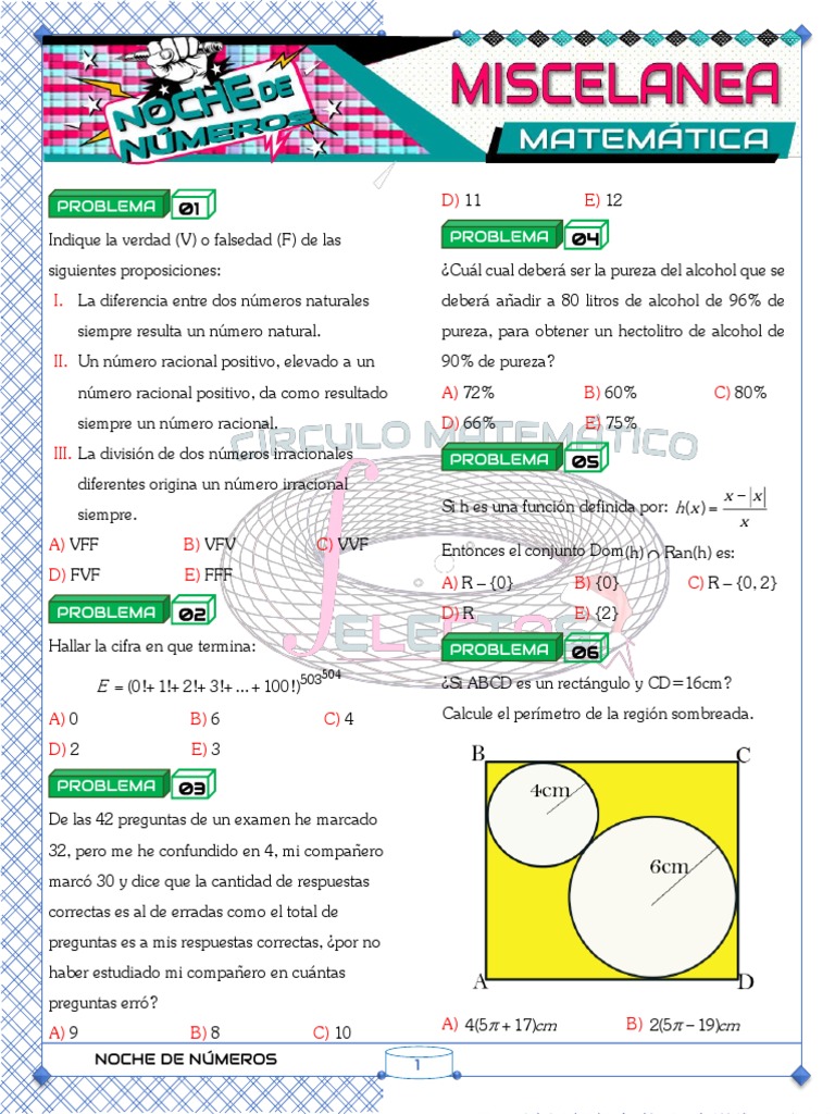 Problemas de Álgebra y Matemáticas | PDF | Objetos matemáticos ...