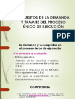 Requisitos de La Demanda y Trámite Del Proceso Único de Ejecución