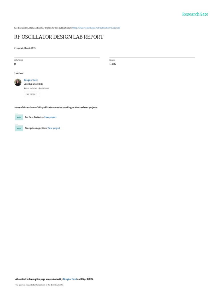 RF Oscillator Design PDF Electronic Oscillator Electricity