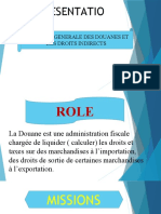 Presentatio N: Direction Generale Des Douanes Et Des Droits Indirects