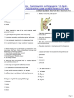 Home Work - Reproduction in Organisms (16 April) - Live Short Duration Revision Course On Neetprep Live App